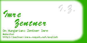 imre zentner business card
